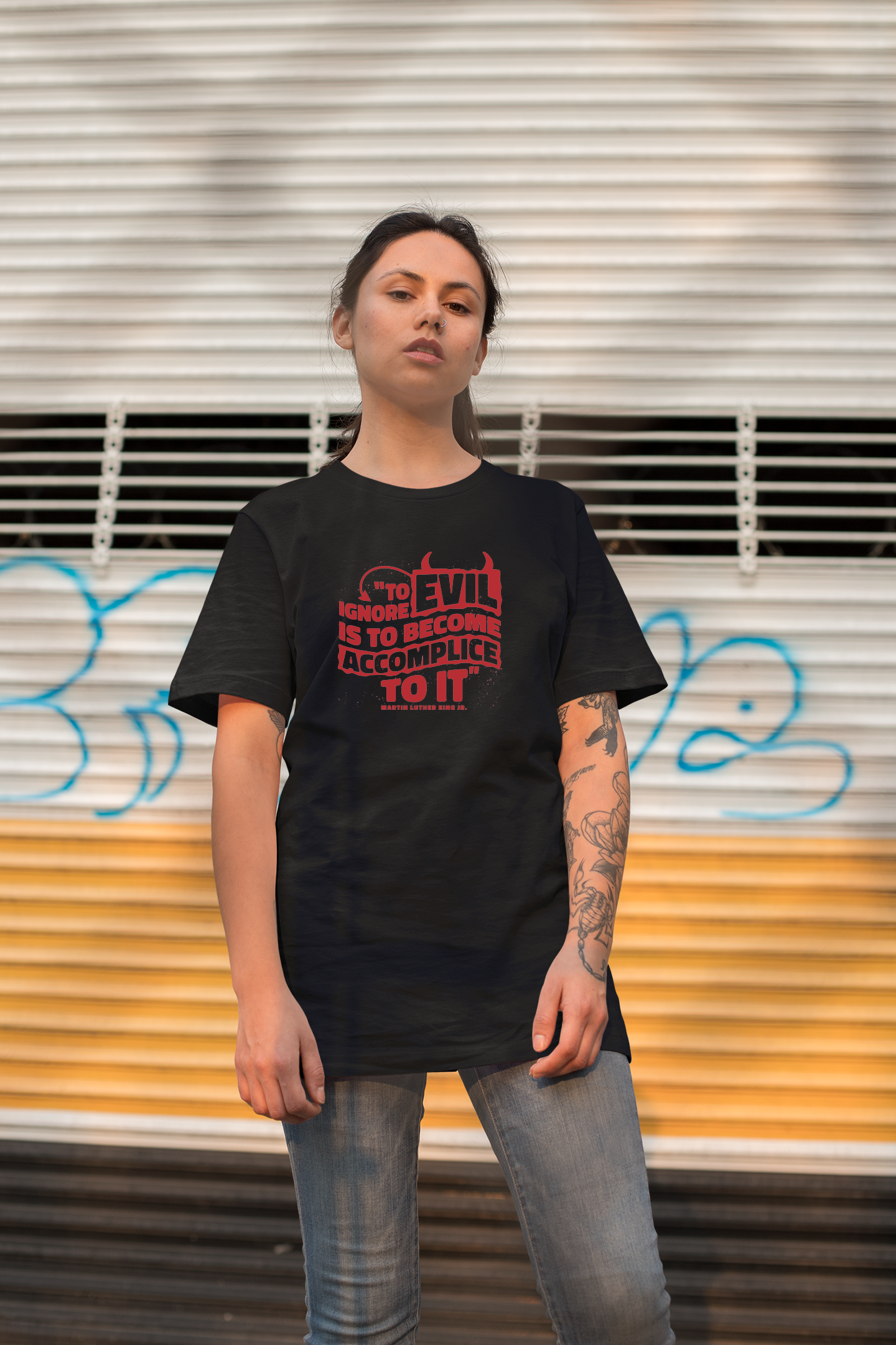 MLK Day To Ignore Evil Is To Become Accomplice To It Custom T-Shirt Black