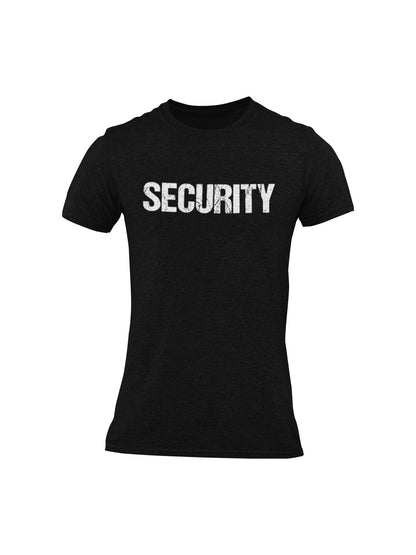 Men's Distressed Security Tee Front & Back Print (Black & White)