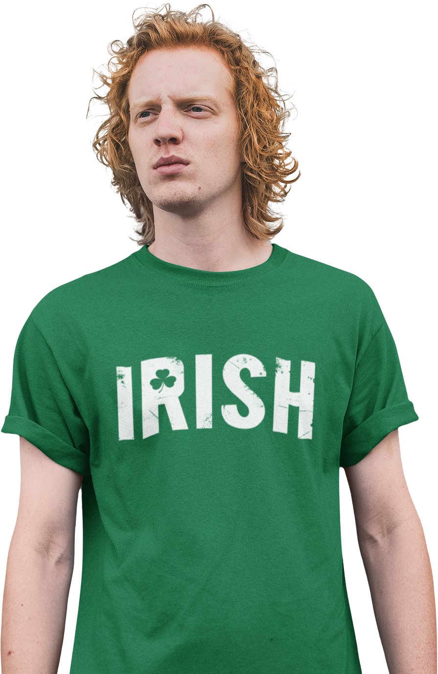 Men's Irish Letters Tee Soft Ring-Spun Screen-Printed Shirt