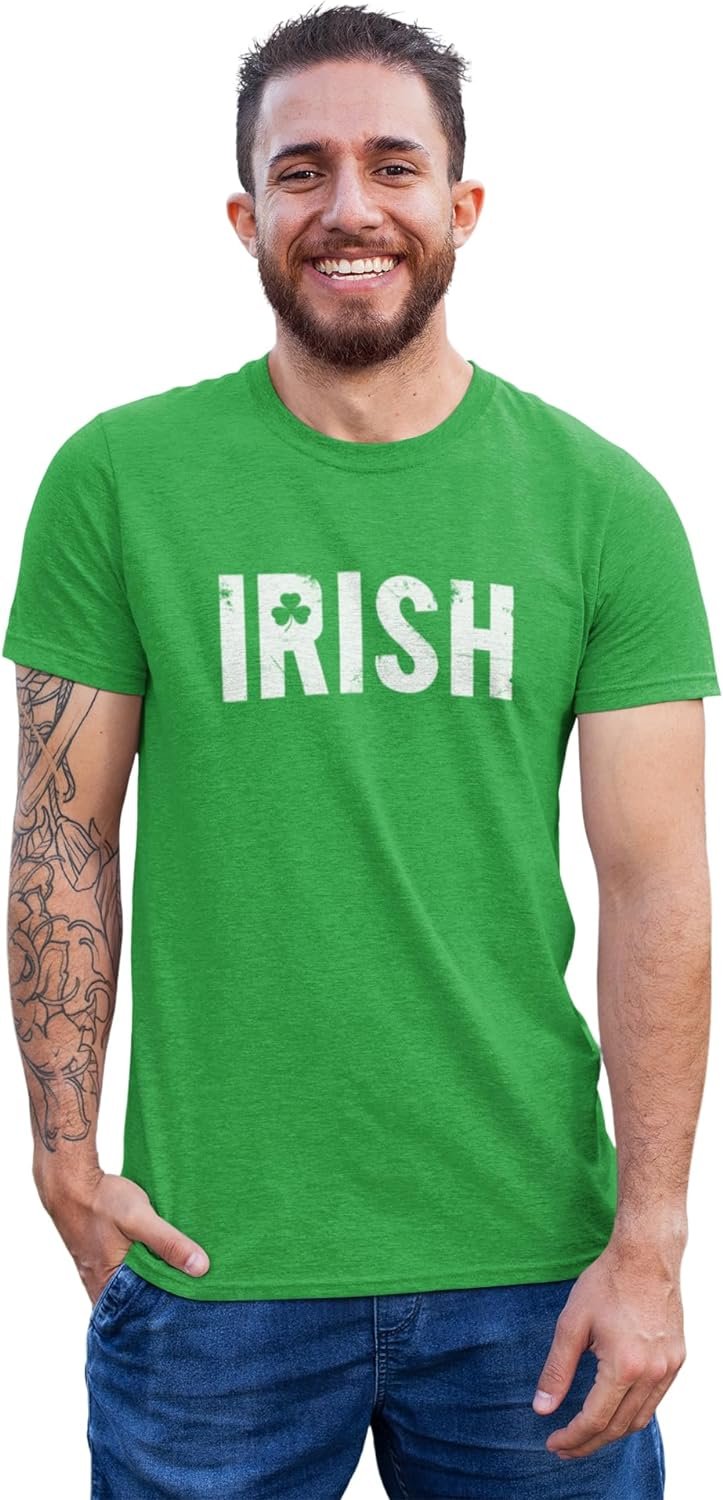 Men's Irish Letters Tee Soft Ring-Spun Screen-Printed Shirt