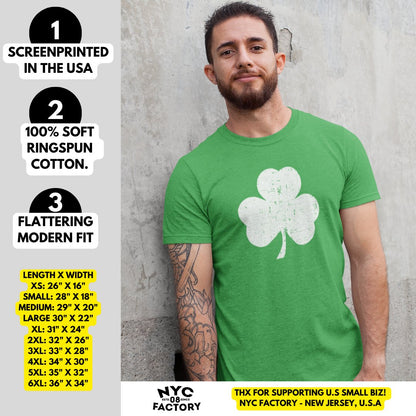 Men's Shamrock Tee Premium Ring-spun T-Shirt (White / Green)