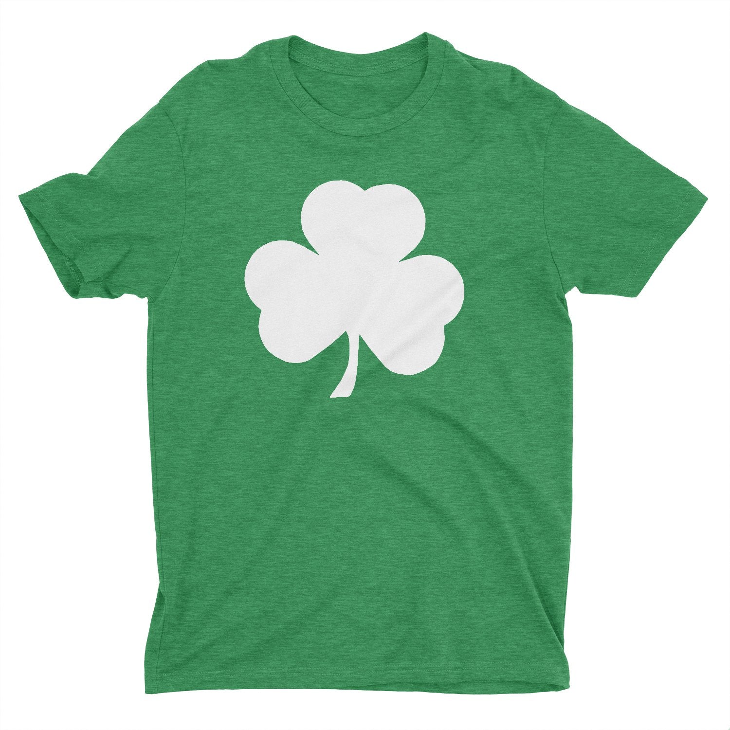 NYC FACTORY USA Screen Printed Shamrock Youth T-Shirt Distressed Tee Kids Irish Green