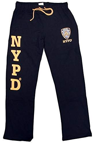 NYPD Mens Sweatpants Official New York City Police Dept (Navy & Gold)