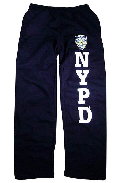 NYPD Mens Sweatpants Training Pants Licensed Police Navy Blue