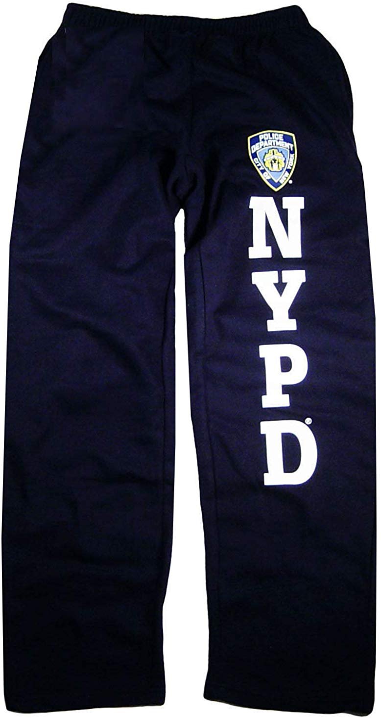 NYPD Mens Sweatpants Training Pants Licensed Police Navy Blue