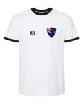 New Zealand Soccer Ringer Tee 2026 — Retro National Crest — White/Black | NYC Factory
