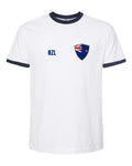 New Zealand Soccer Ringer Tee — Retro National Crest — White/Black | NYC Factory
