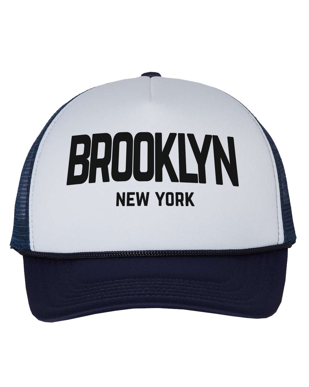 Brooklyn New York Retro Design Trucker Baseball Hat White/Navy