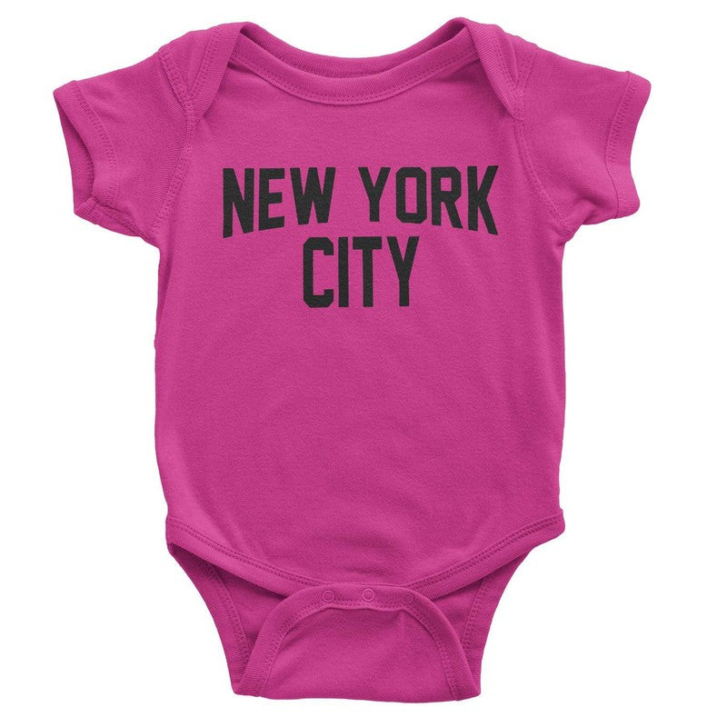 New York City Baby Bodysuit Screen Printed Soft Cotton Snapsuit