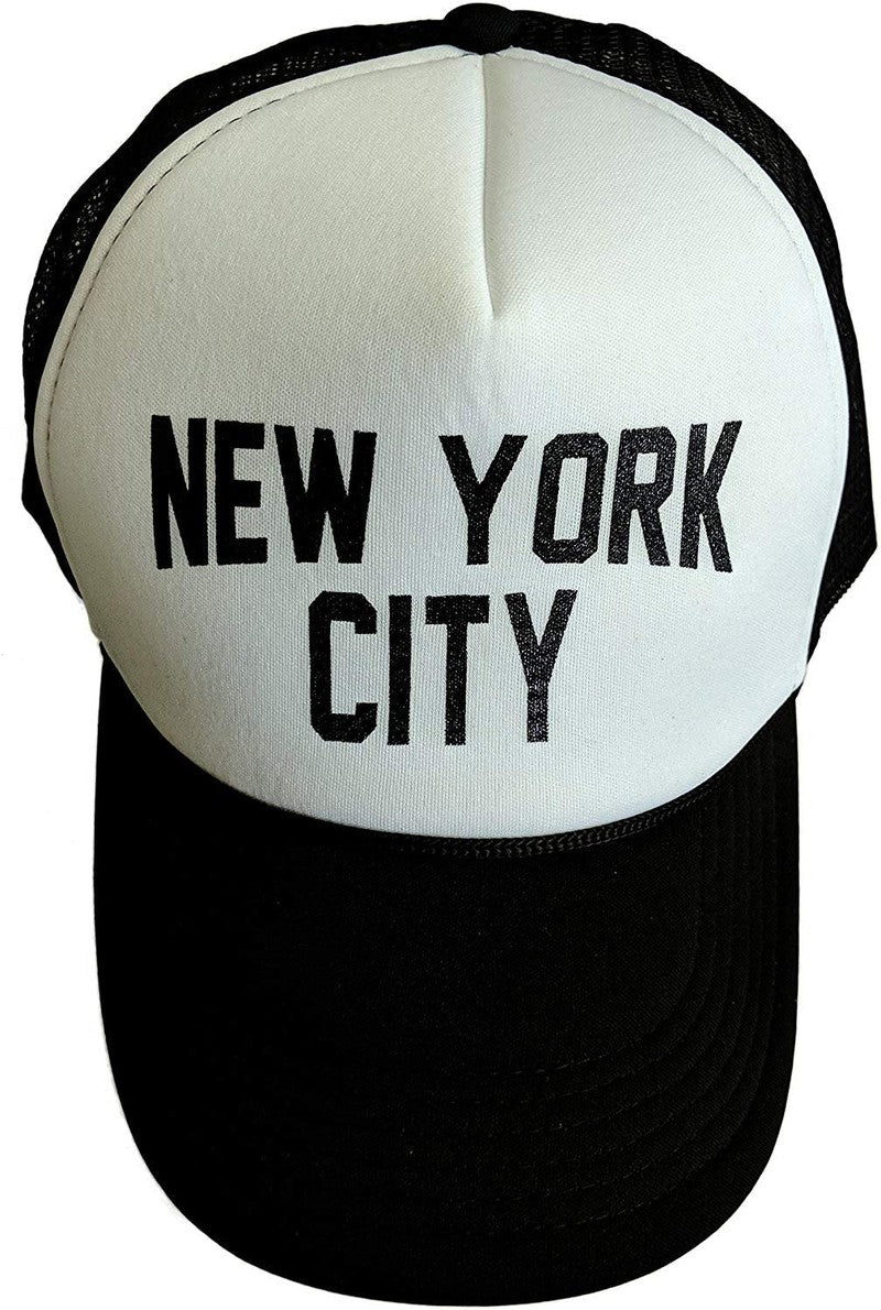 New York City Baseball Hat Screen-Printed Mesh Trucker Cap