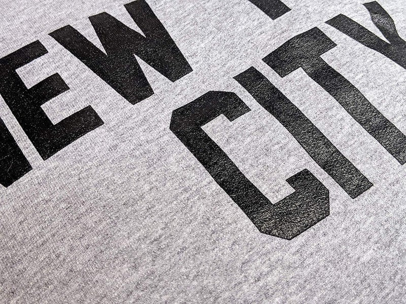 New York City Crewneck Sweatshirt Screen-Printed Lennon Heather Gray