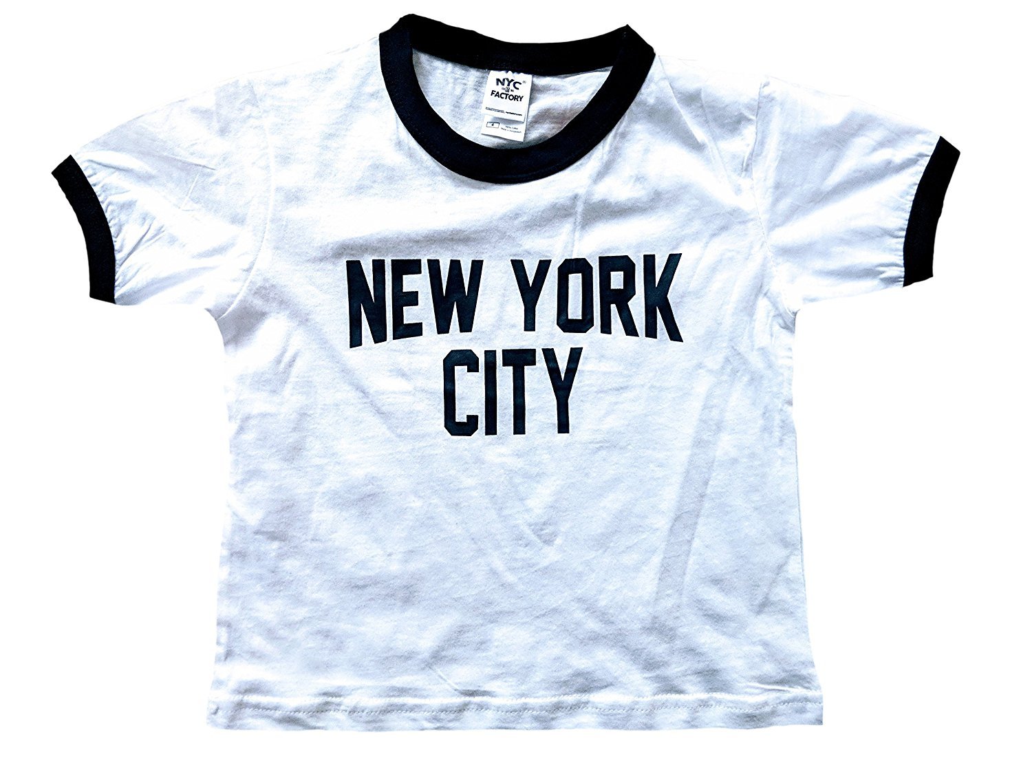 New York City Ringer Tee for Toddlers (White/Black)