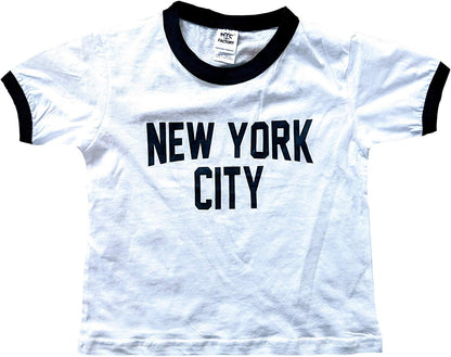 New York City Ringer Tee for Toddlers (White/Black)