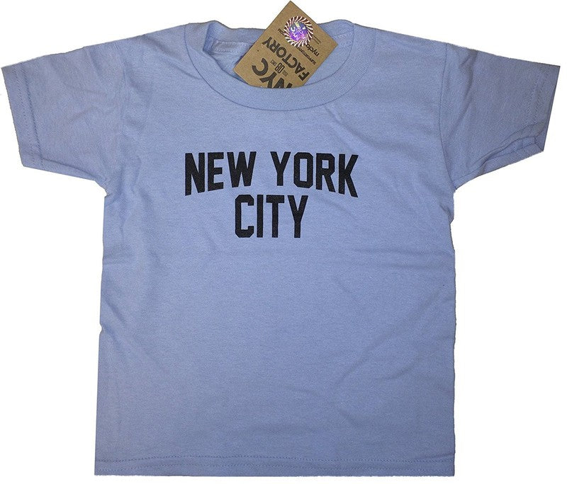 New York City Toddler T-Shirt Screenprinted Light Blue Baby Lennon Tee