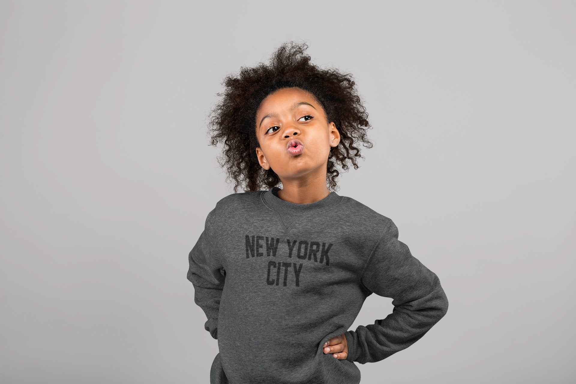 New York City Youth Shirt Crewneck Sweatshirt Dark Heather Charcoal