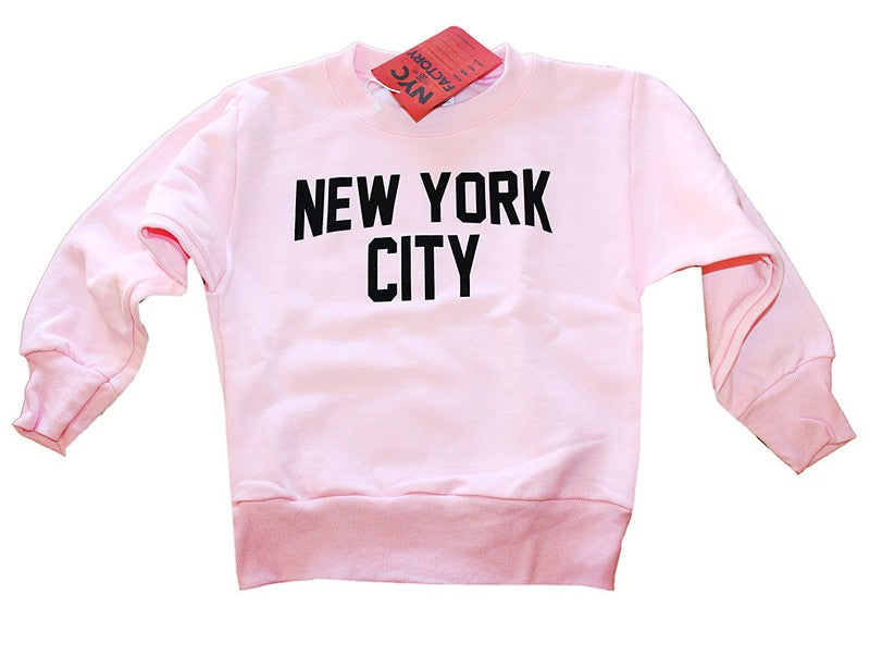 New York City Youth shirt Screenprinted Pink Girls Lennon sweatshirt