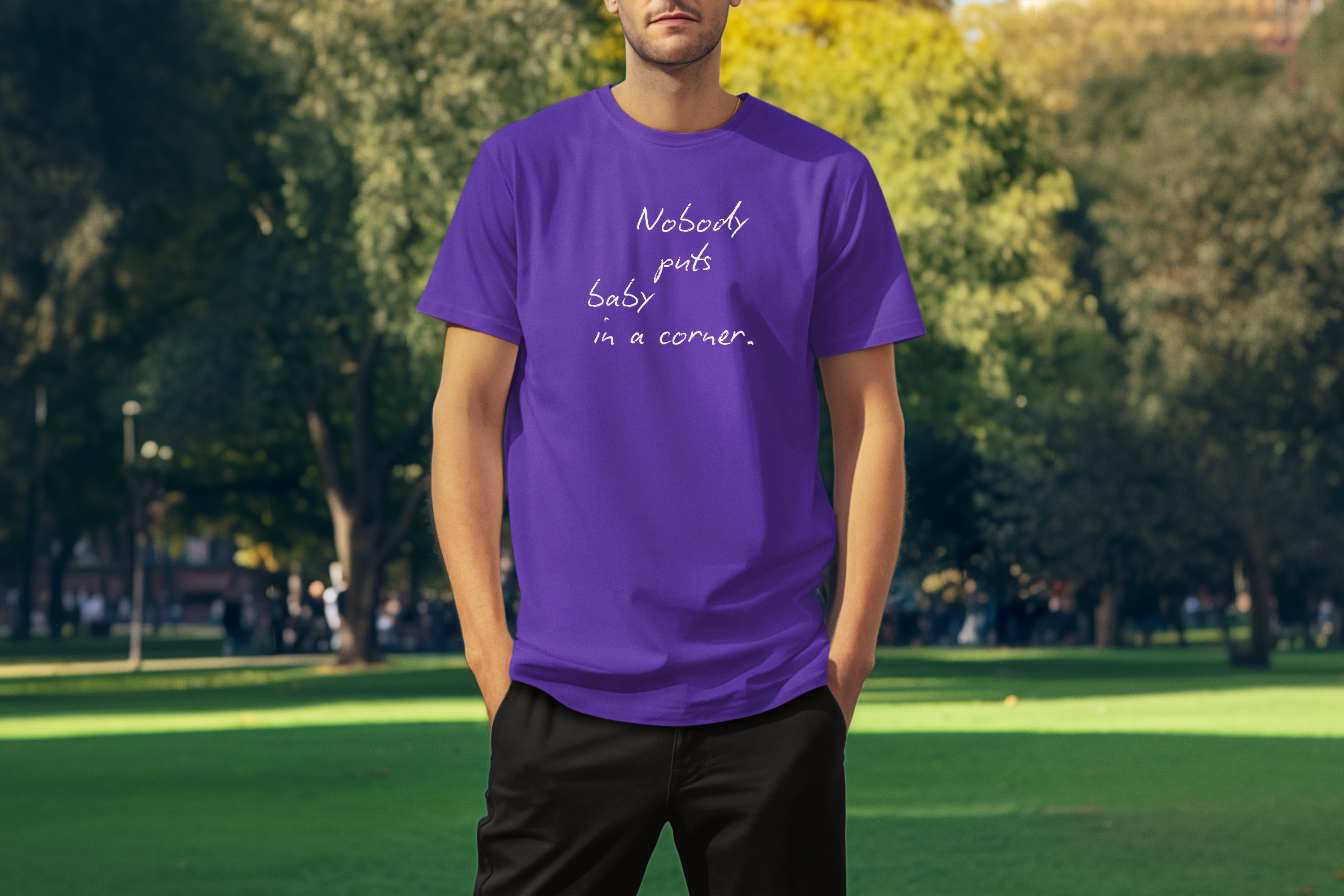 Nobody Puts Baby In a Corner Custom T-Shirt Purple