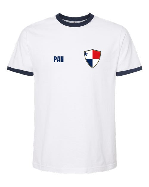 Panama Soccer Ringer Tee 2026 — Retro National Crest | NYC Factory