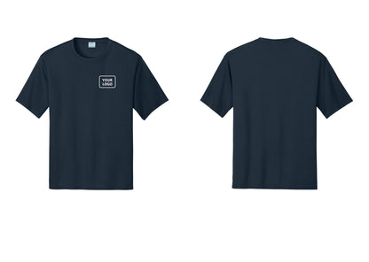 NYC Factory Men's Custom Logo Security Performance T-Shirt - Your Logo Only - Navy