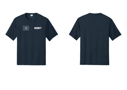NYC Factory Men's Custom Logo Security Performance T-Shirt - SECURITY + Your Logo - Navy