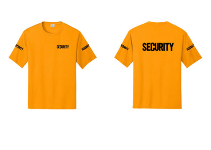 NYC Factory Men's Security Performance T-Shirt - Chest + Back + Security Sleeves - Gold