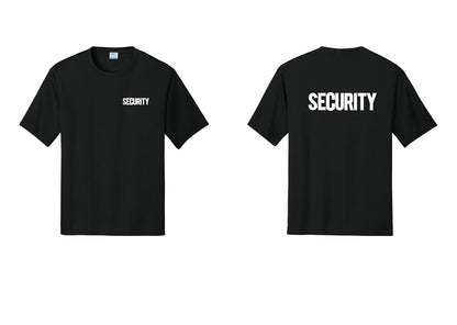 NYC Factory Men's Security Performance T-Shirt - Chest + Back - Black