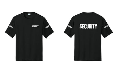 NYC Factory Men's Security Performance T-Shirt - Chest + Back + Security Sleeves - Black