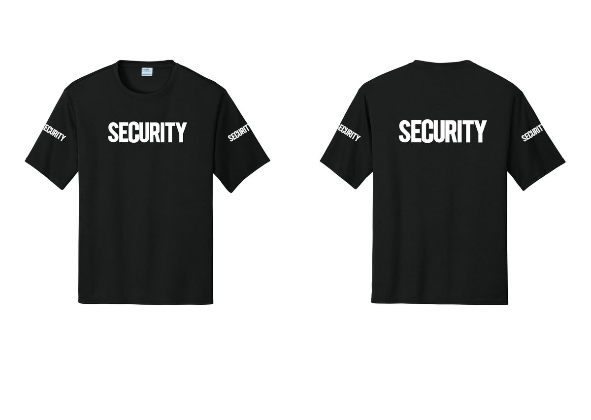 NYC Factory Men's Security Performance T-Shirt - Front + Back + Security Sleeves - Black