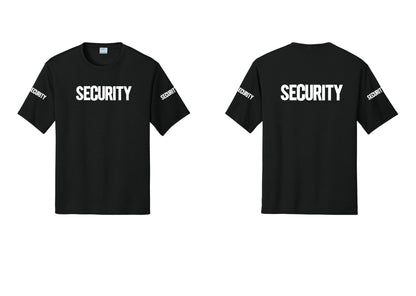 NYC Factory Men's Security Performance T-Shirt - Front + Back + Security Sleeves - Black