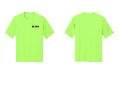 NYC Factory Men's Security Performance T-Shirt - Chest Only - Neon Green