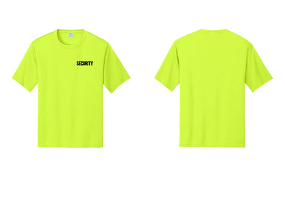 NYC Factory Men's Security Performance T-Shirt - Chest Only - Neon Yellow