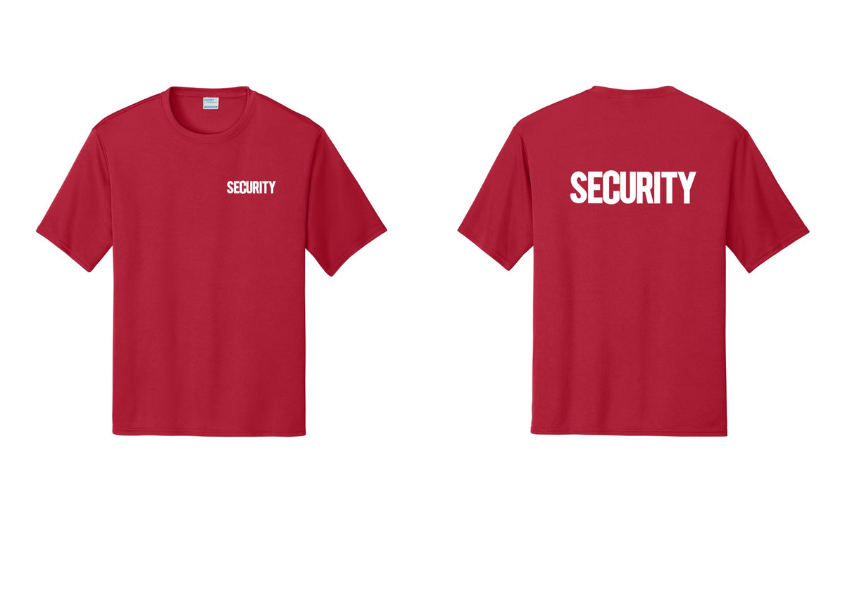 NYC Factory Men's Security Performance T-Shirt - Chest + Back - Red