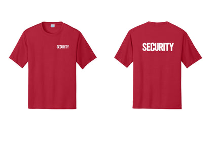 NYC Factory Men's Security Performance T-Shirt - Chest + Back - Red