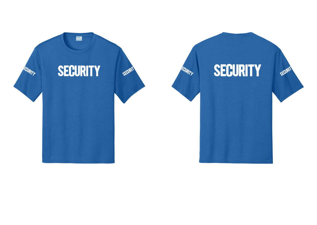 NYC Factory Men's Security Performance T-Shirt - Front + Back + Security Sleeves - Royal