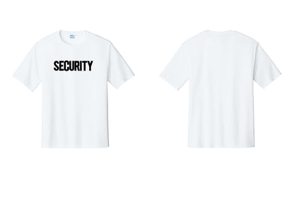 NYC Factory Men's Security Performance T-Shirt - Front Only - White