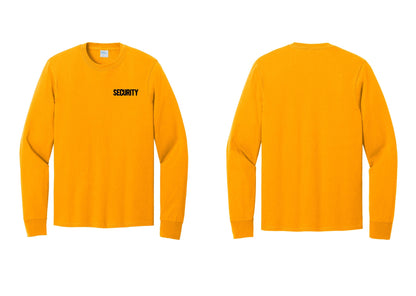 NYC Factory Men's Security Cotton Long Sleeve T-Shirt - Chest Only - Gold