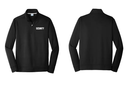 NYC Factory Men's Security Performance Fleece 1/4-Zip Pullover Sweatshirt - Chest Only - Black