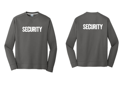 NYC Factory Men's Security Performance Fleece Crewneck Sweatshirt - Front + Back - Charcoal