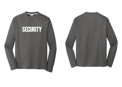NYC Factory Men's Security Performance Fleece Crewneck Sweatshirt - Front Only - Charcoal