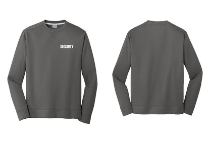 NYC Factory Men's Security Performance Fleece Crewneck Sweatshirt - Chest Only - Charcoal