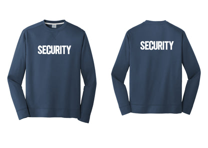 NYC Factory Men's Security Performance Fleece Crewneck Sweatshirt - Front + Back - Navy