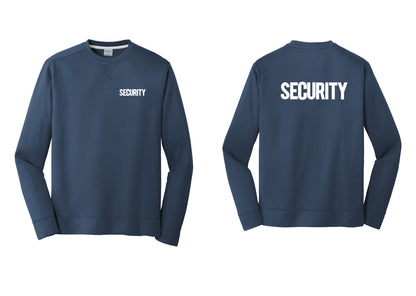 NYC Factory Men's Security Performance Fleece Crewneck Sweatshirt - Chest + Back - Navy
