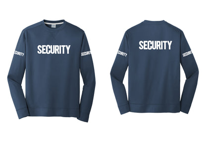 NYC Factory Men's Security Performance Fleece Crewneck Sweatshirt - Front + Back + Security Sleeves - Navy