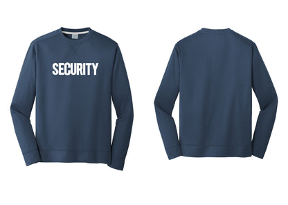 NYC Factory Men's Security Performance Fleece Crewneck Sweatshirt - Front Only - Navy