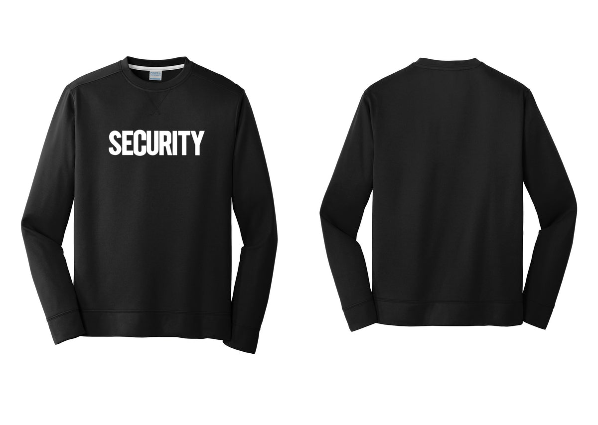 NYC Factory Men's Security Performance Fleece Crewneck Sweatshirt - Front Only - Black
