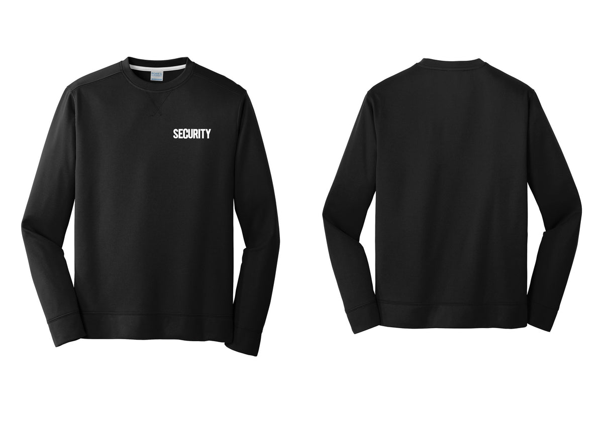 NYC Factory Men's Security Performance Fleece Crewneck Sweatshirt - Chest Only - Black