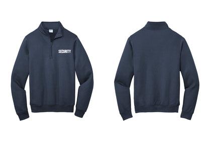 NYC Factory Men's Security Cotton Fleece 1/4-Zip Pullover Sweatshirt - Chest Only - Navy