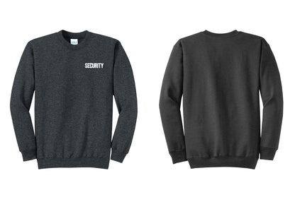 NYC Factory Men's Security Cotton Fleece Crewneck Sweatshirt - Chest Only - Dark Heather Grey