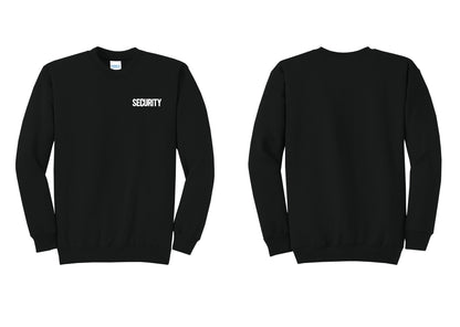 NYC Factory Men's Security Cotton Fleece Crewneck Sweatshirt - Chest Only - Black