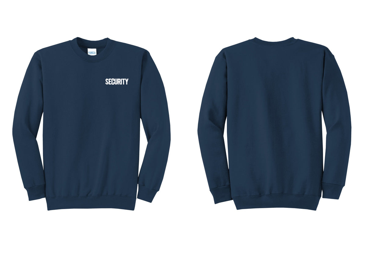 NYC Factory Men's Security Cotton Fleece Crewneck Sweatshirt - Chest Only - Navy